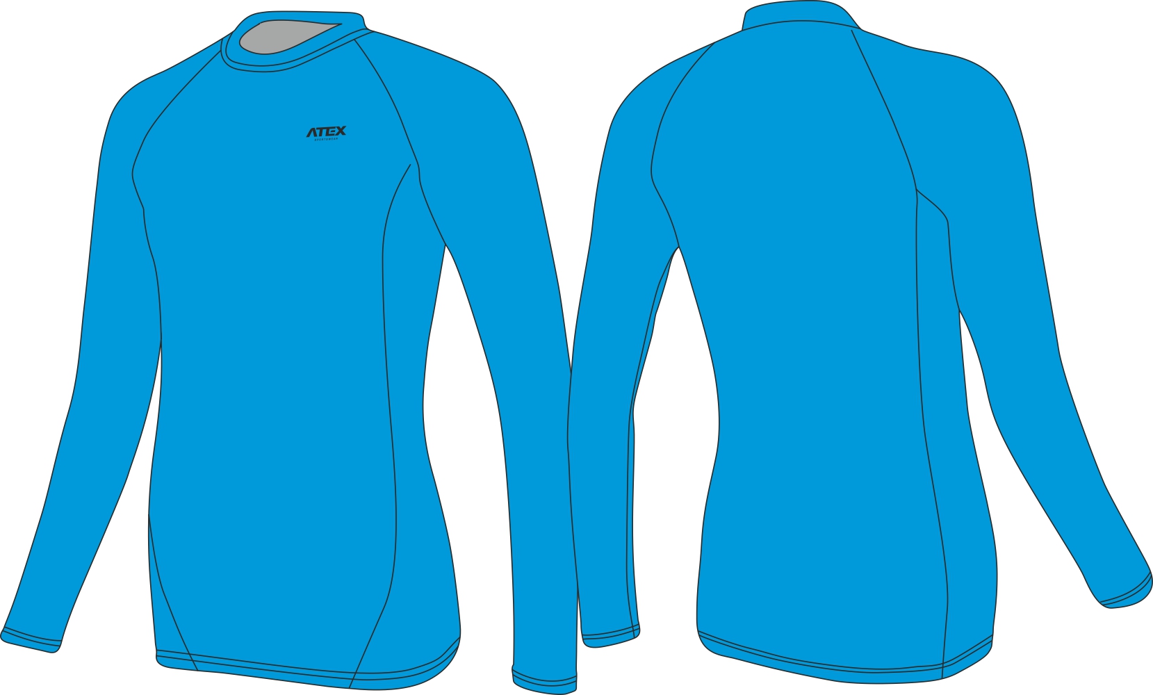 Closefitting athleticrunning jersey with long sleeves