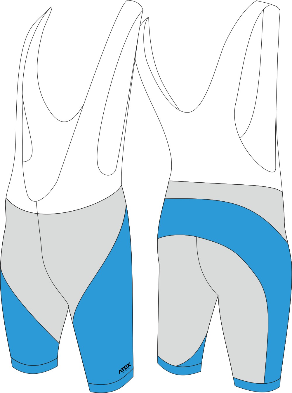 Cycling shorts with bibs and wide elastic