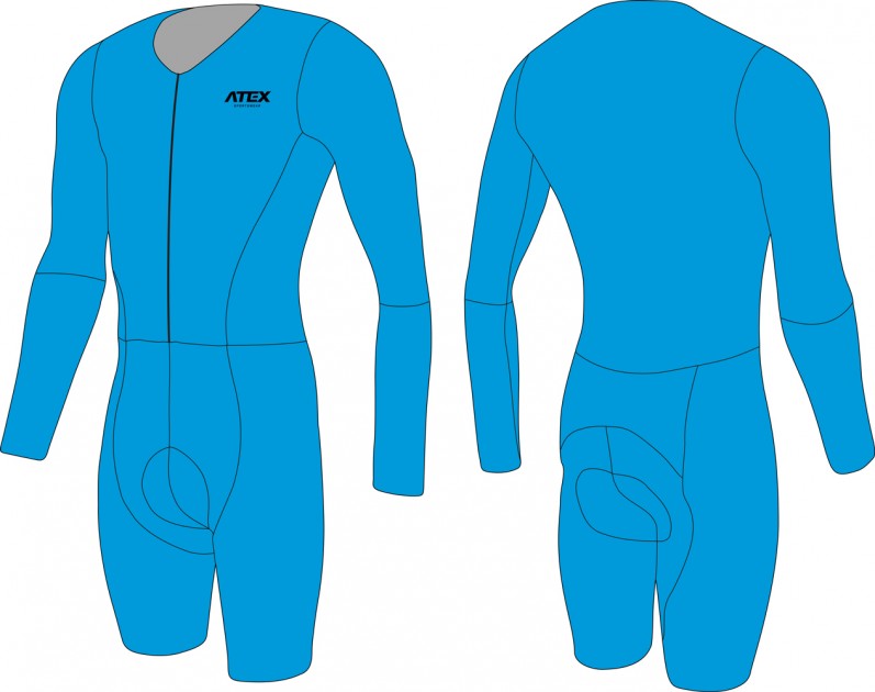 Long-sleeved time trial cycling skinsuit