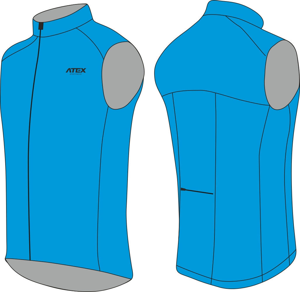 Cycling gilet with zip pocket