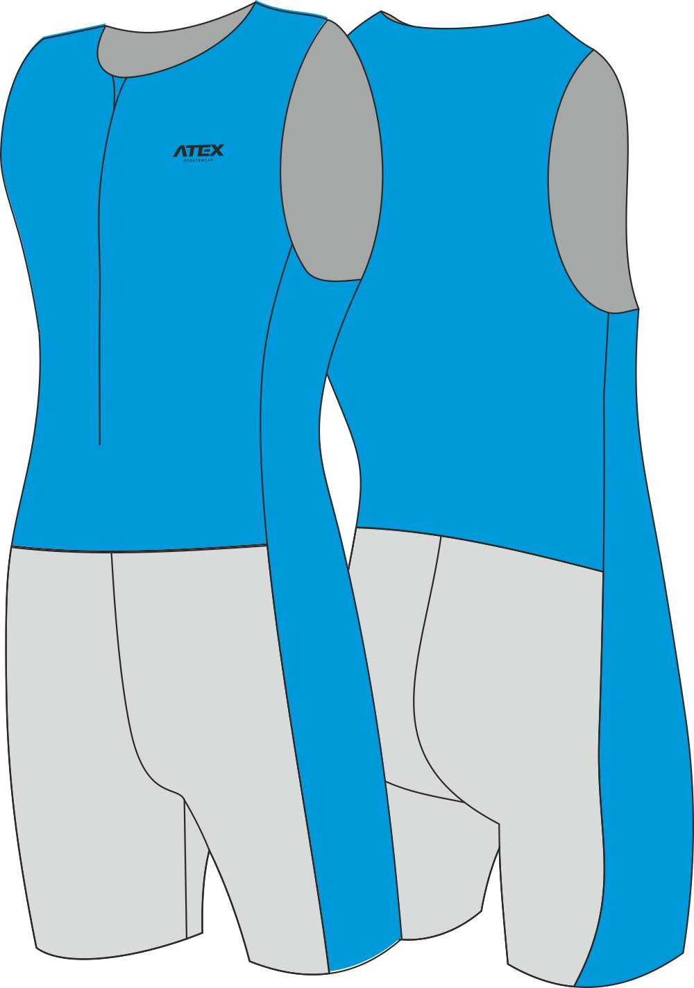 Triathlon suit without sleeves