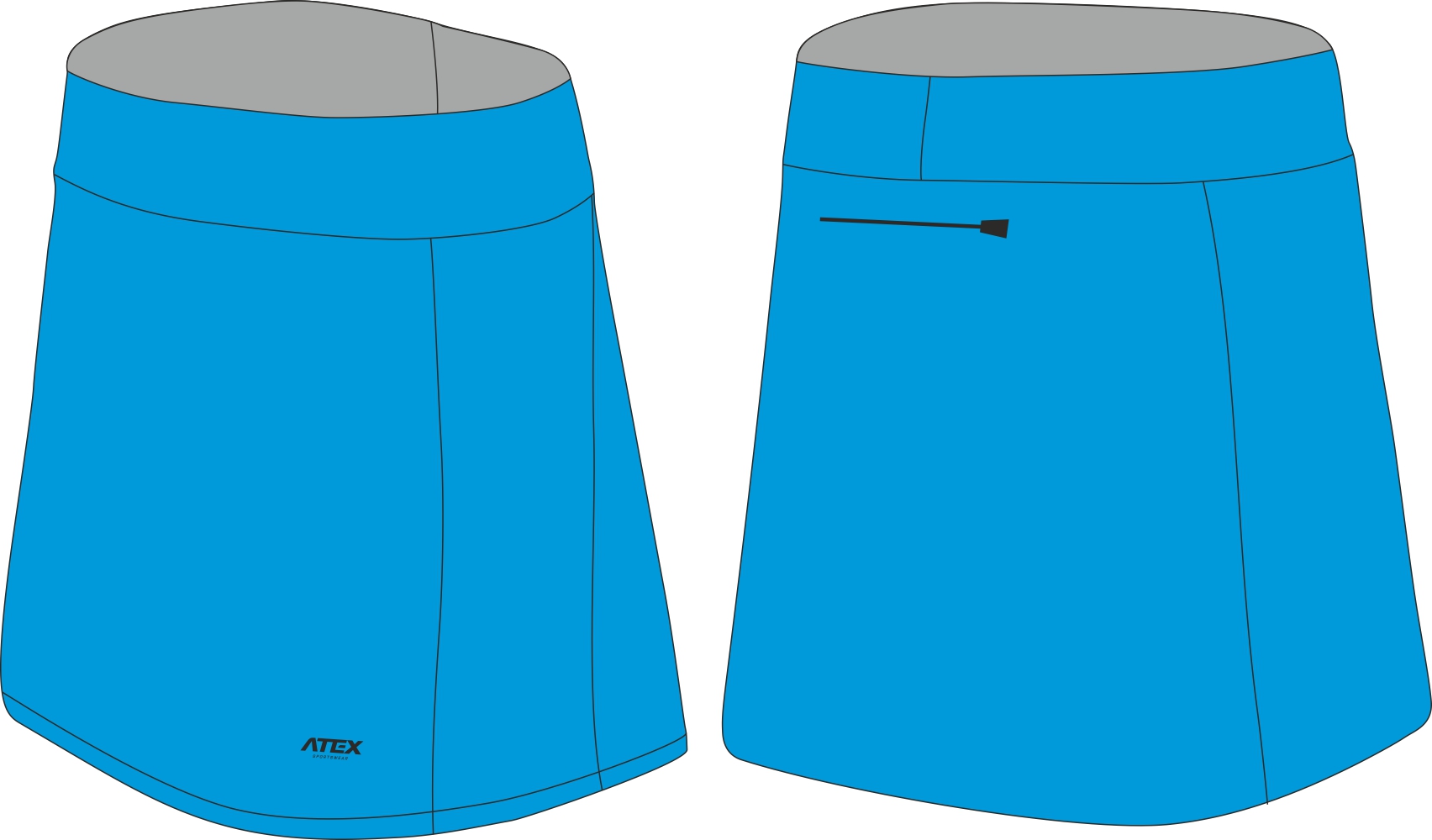 Athletic skirt with pocket